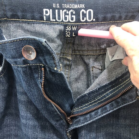 Plugg Jeans Co Men's Denim Jeans 5 Pocket Jeans Vintage Size 38 x 32 - Picture 5 of 10